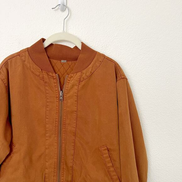[Young Fabulous & Broke] Camel Brown Colton Reversible Bomber Jacket Sz Large L - Picture 8 of 15